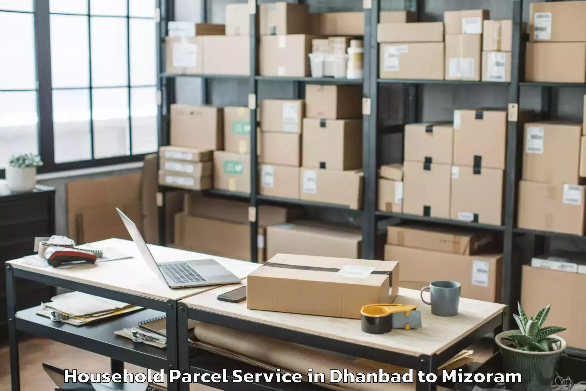 Top Dhanbad to Hnahthial Household Parcel Available